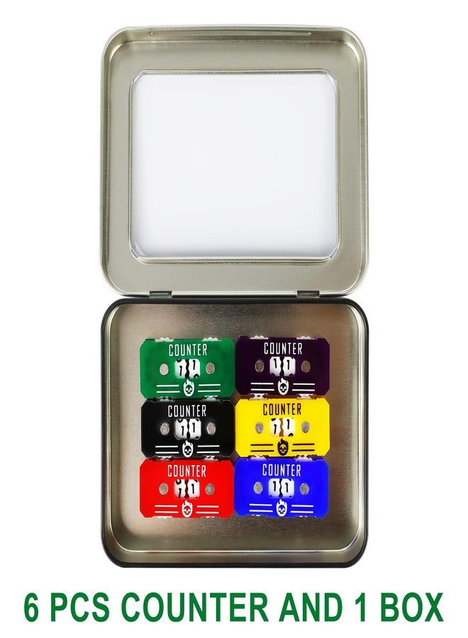 FourDragons 6PCS Life Counter Set with Metal Box, Health Tracker Life Counters Twin Digits for Magic Card Games Accessories D&D RPG CCG TCG Tabletop Board Games - Image 4